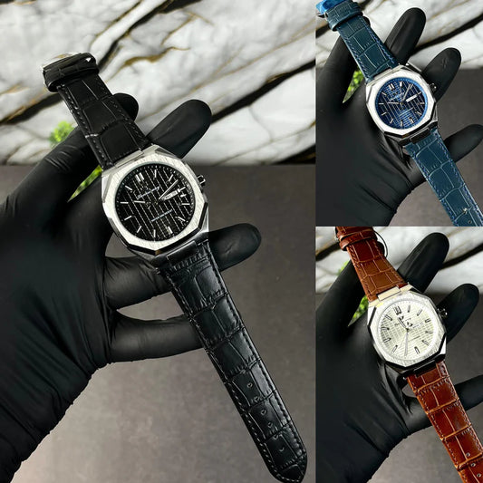 Success Way Day & Date Leather Strap Watch - L220