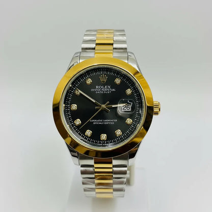 Rolex Dual Tone Bracelet With Gold Dial